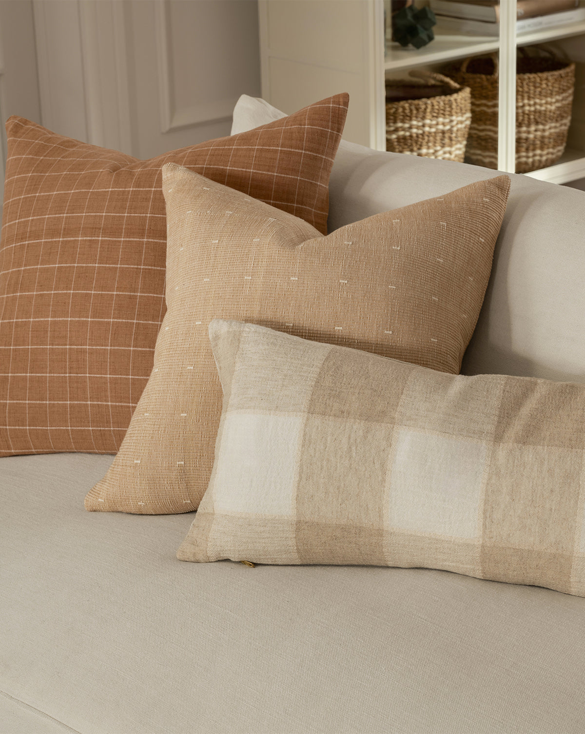 Vintage Khaki and White Duvet Cover